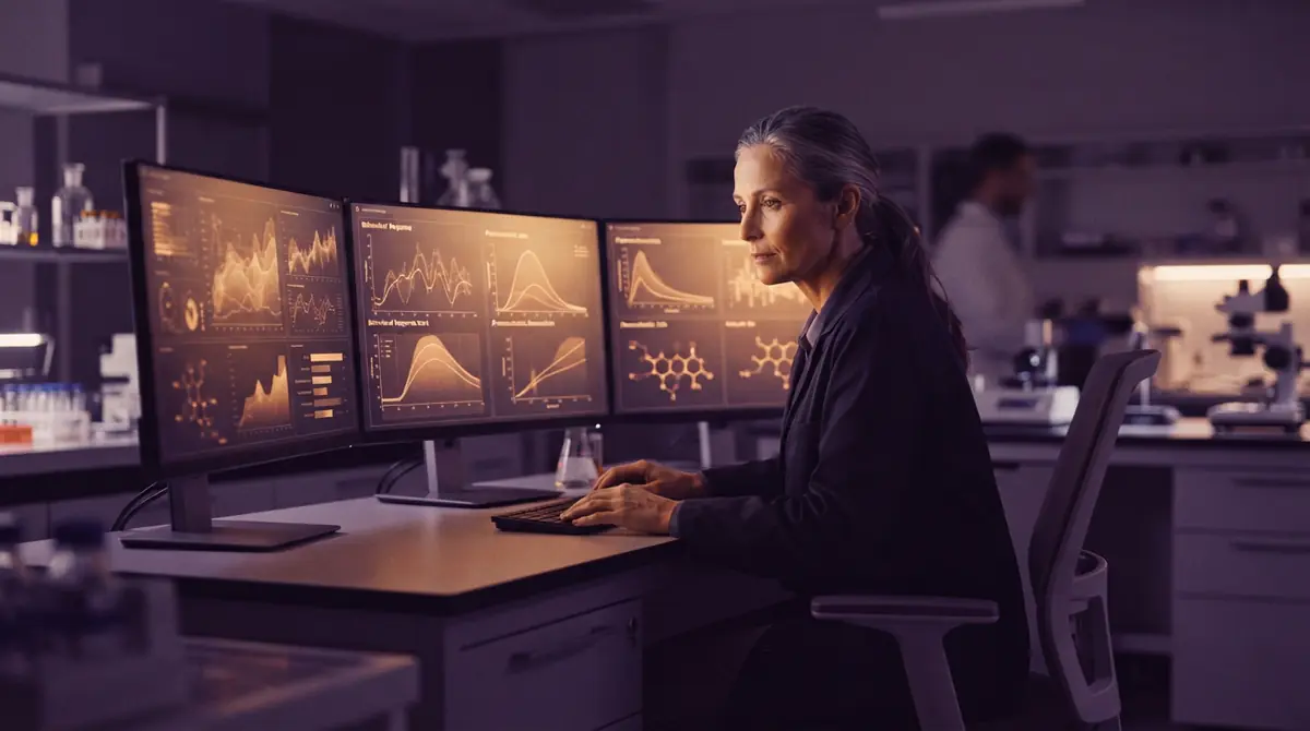 A researcher reviewing experimental neuropharmacology and behavioral response graphs.