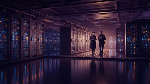A server room representing sovereign European AI computing infrastructure