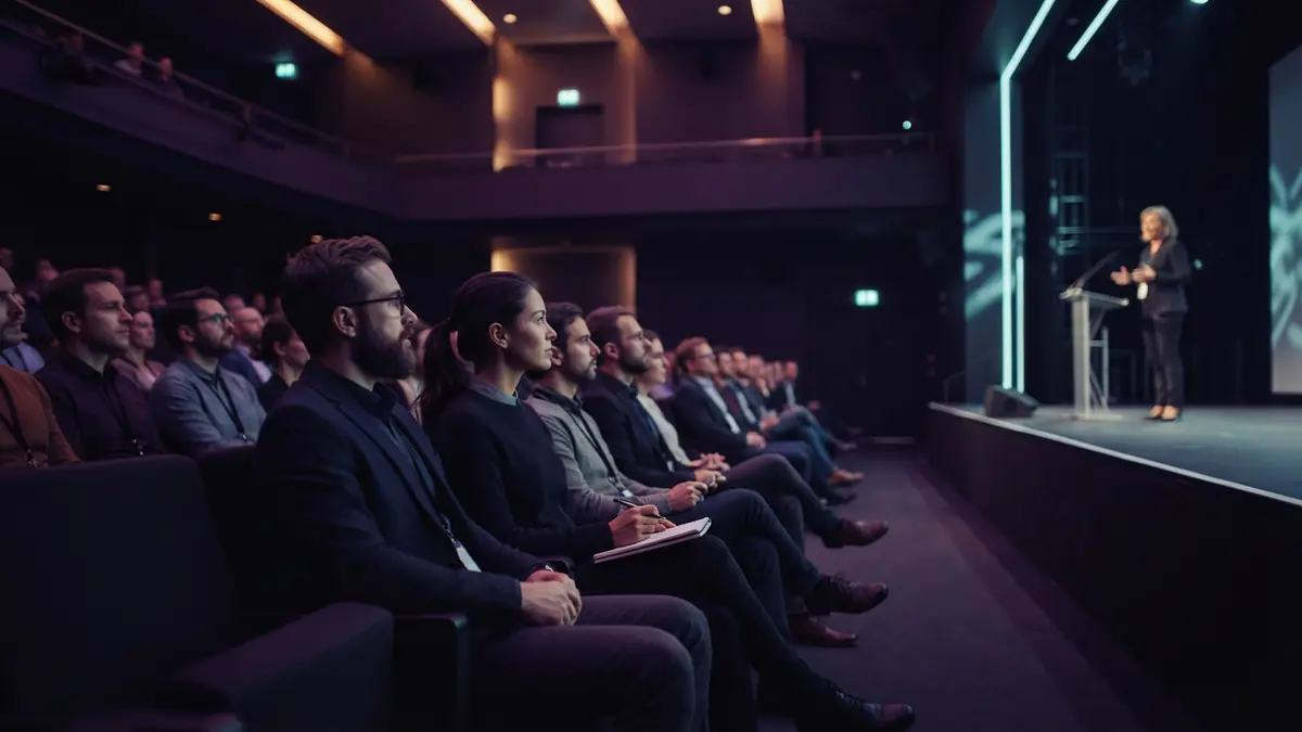 Developers attending an open source agent technology conference.