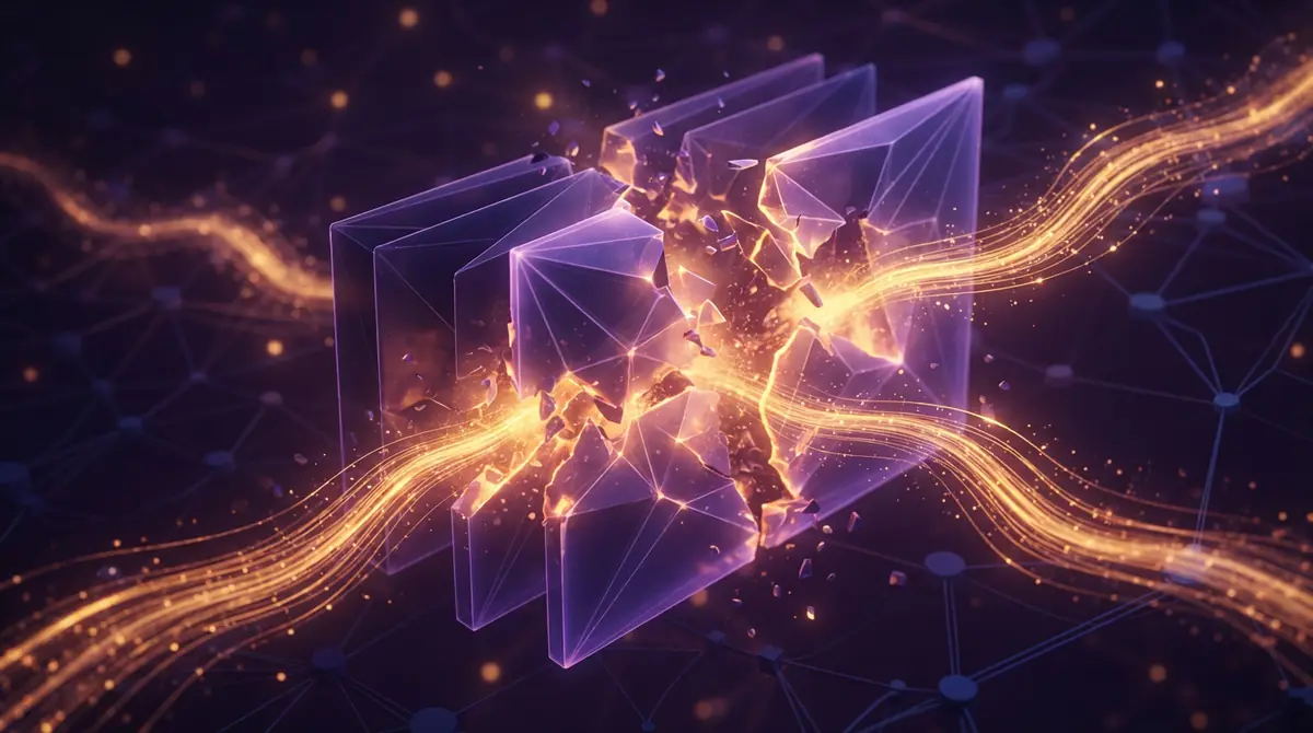 Illustration representing a computer software sandbox escape and memory corruption.