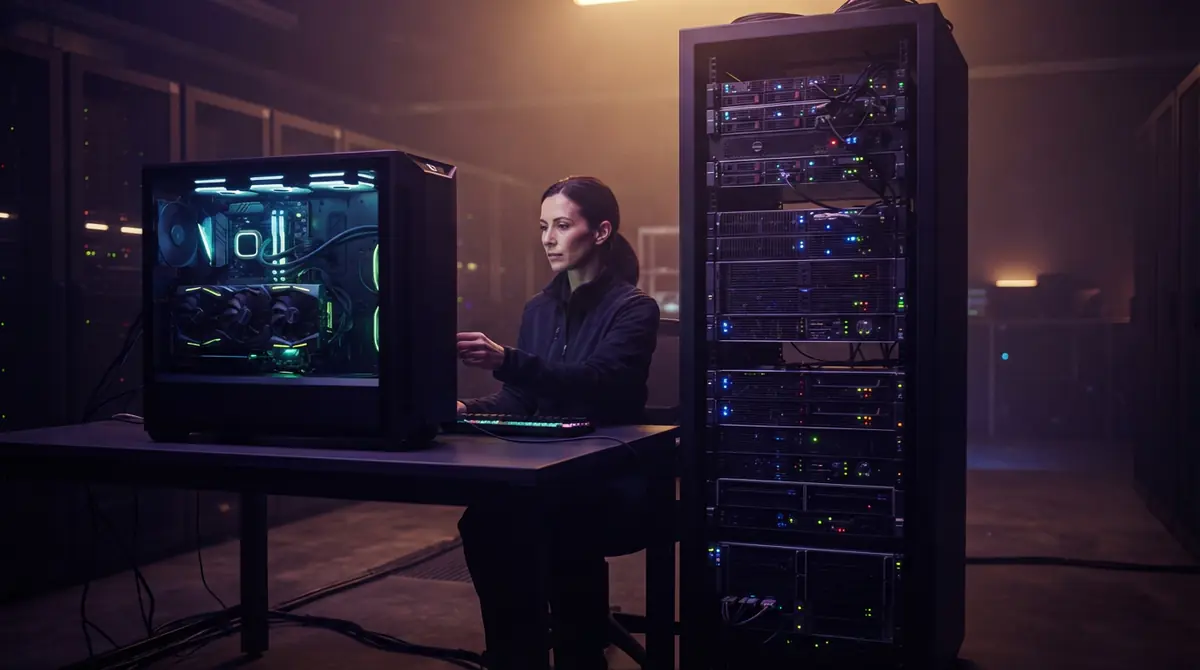 Computer graphics hardware and data center racks running model inference