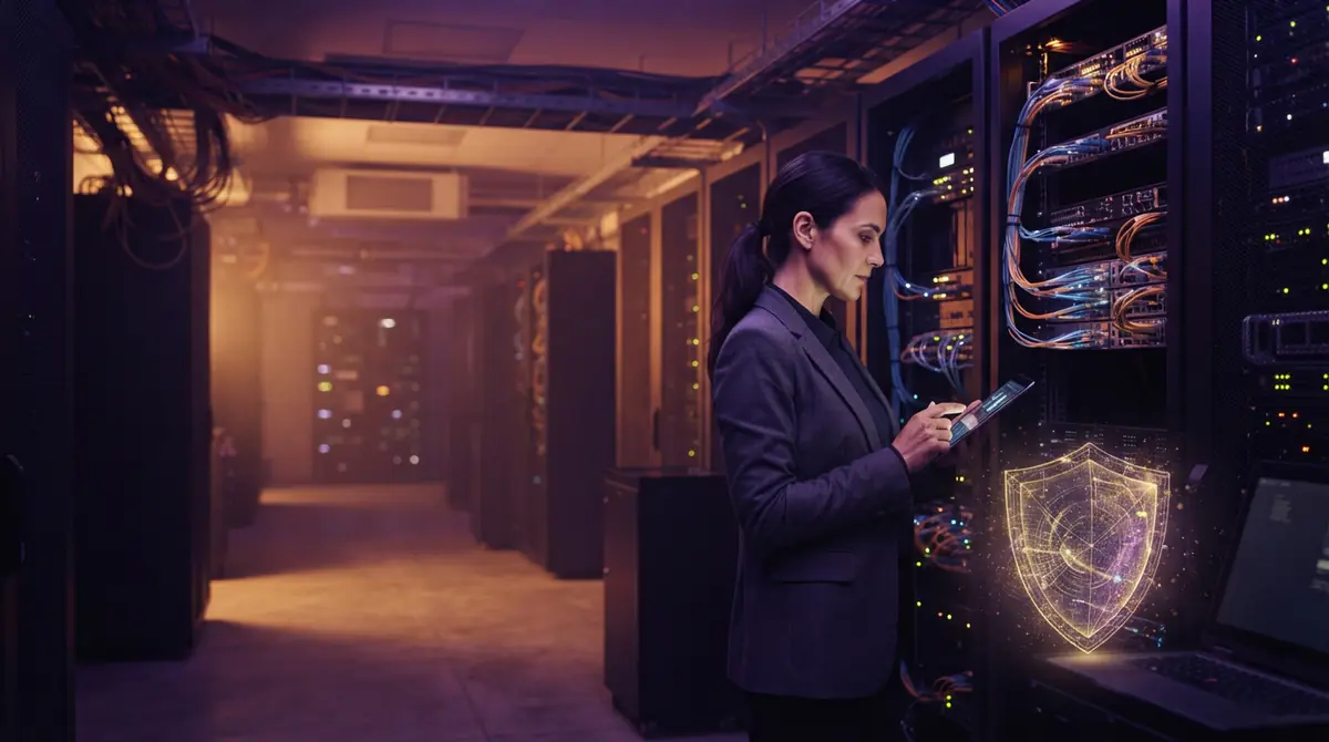 A secure server room environment representing private on-premises enterprise data center deployments.