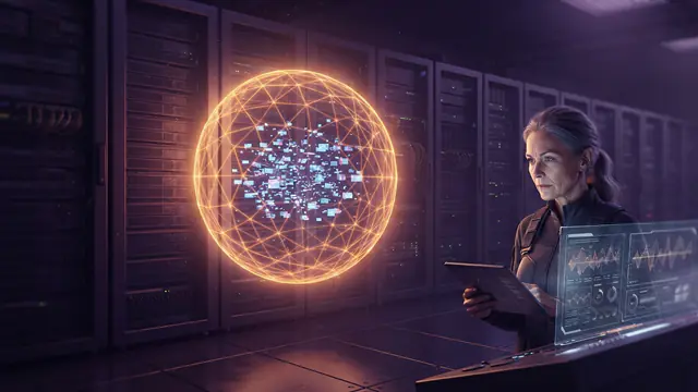 Illustration of a secure virtual sandbox containing network probes inside an enterprise server environment