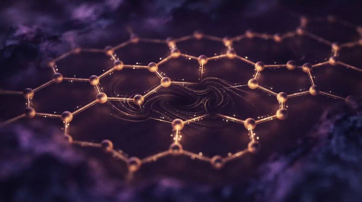 Diagrammatic illustration of frustrated electron hopping pathways across an atomic lattice