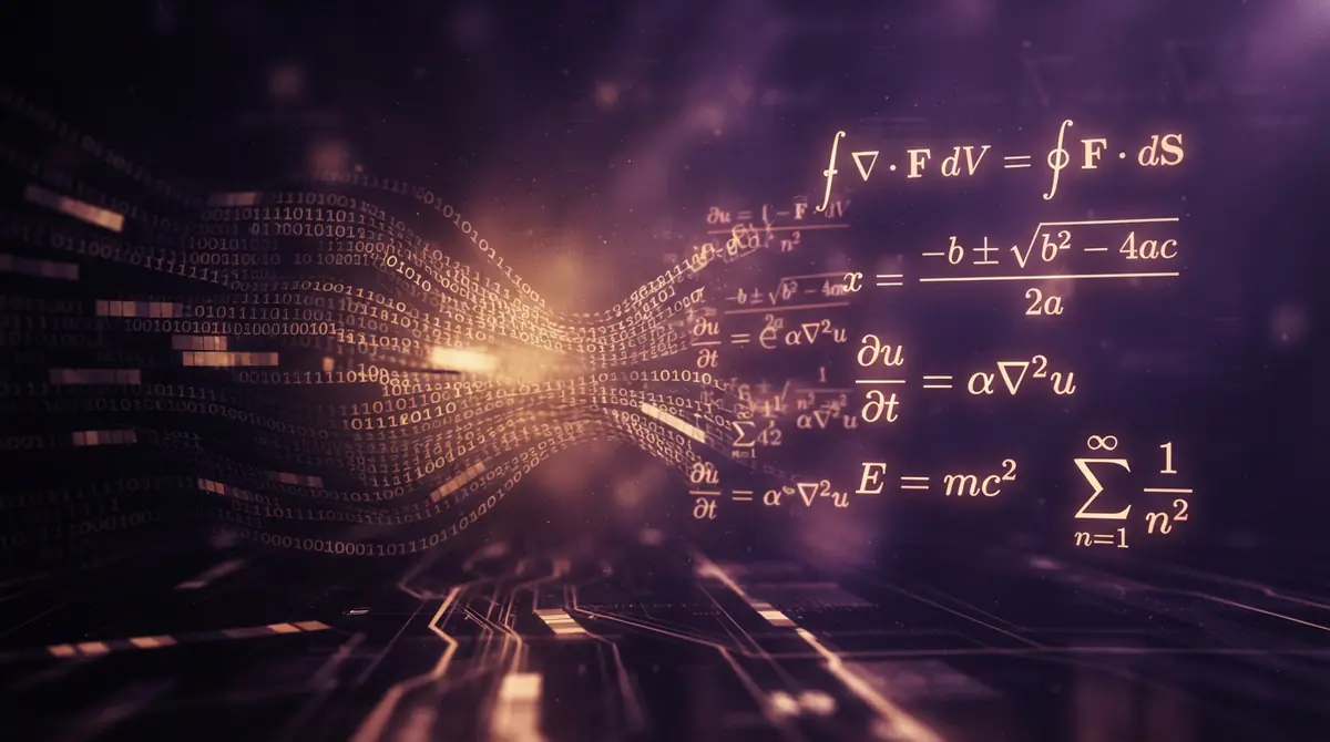 Computational execution traces translating into algebraic mathematical formulas.