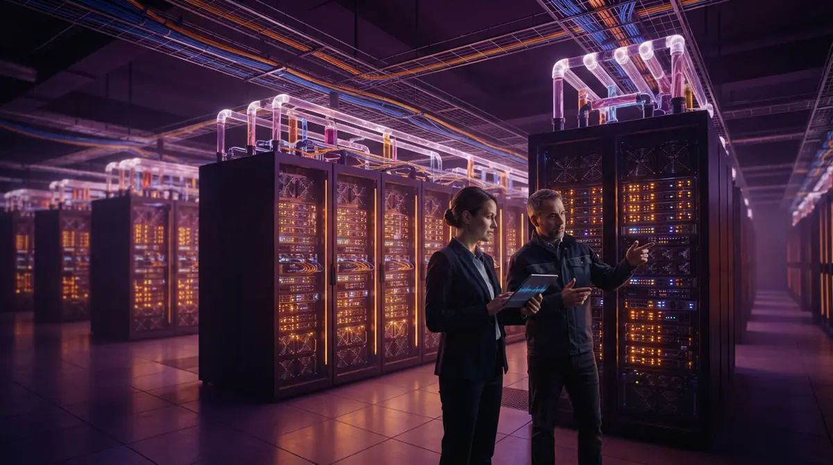 High-density supercomputer server cabinets in a modern data center
