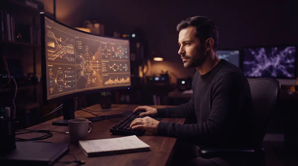 A software engineer analyzing real-time network traffic and server protocol data