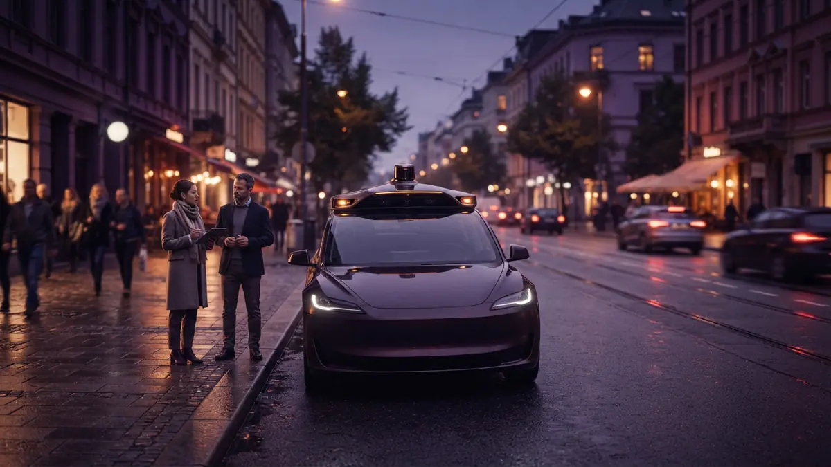 Conceptual illustration of an autonomous passenger vehicle.