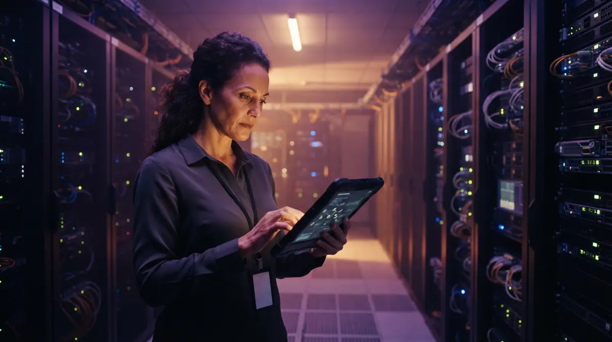 An illustration of an enterprise data center environment with high-security network servers.