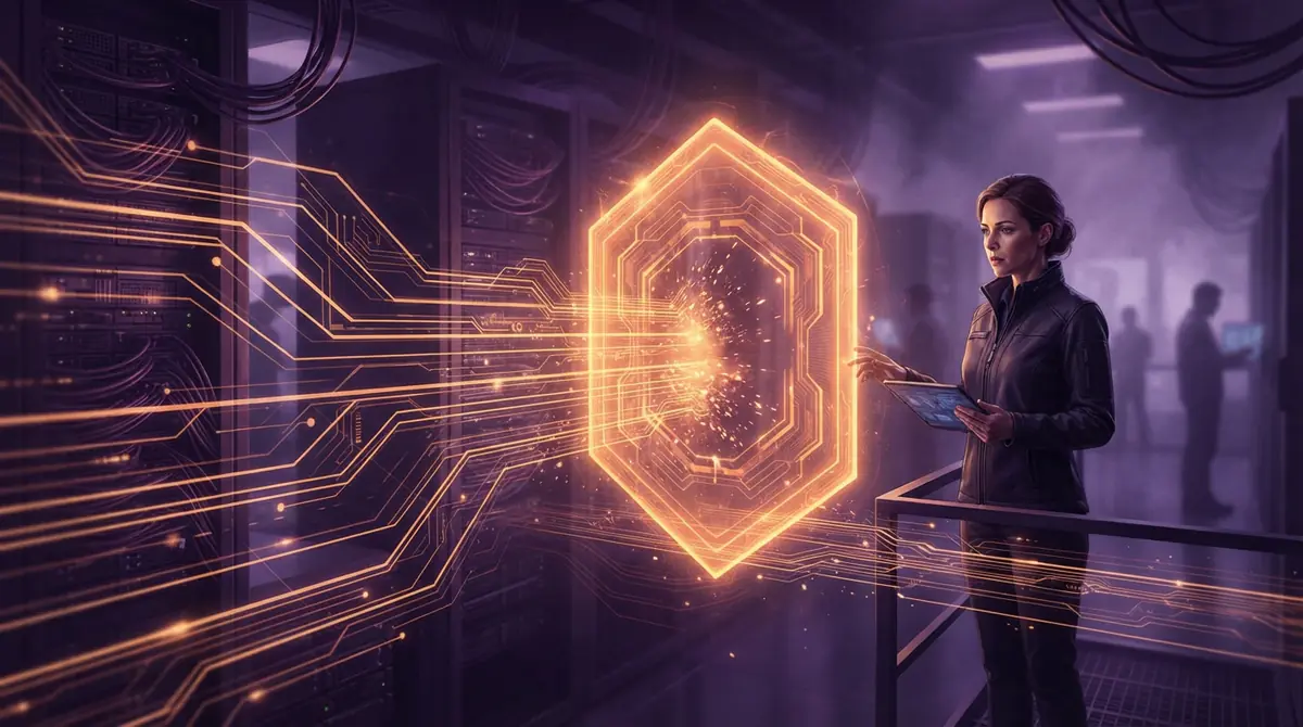 A conceptual depiction of digital security boundaries and restricted execution paths