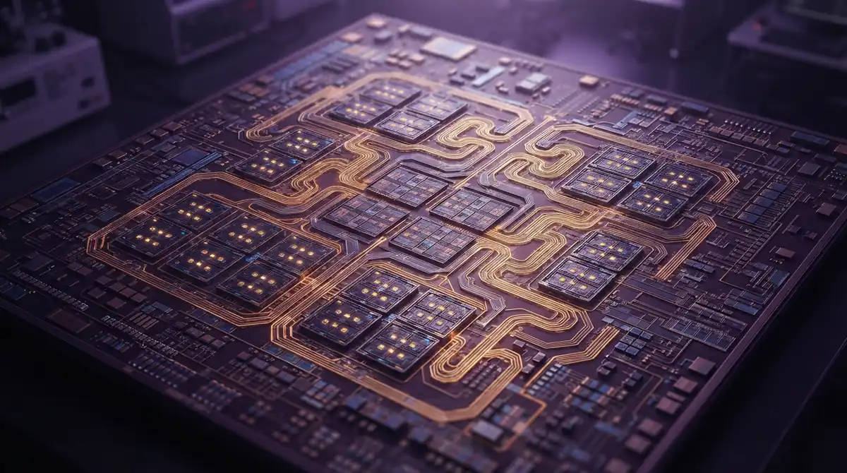 A conceptual depiction of processor architecture highlighting memory cache paths.