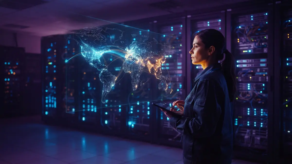 Digital visualization of network pathways in a modern data center