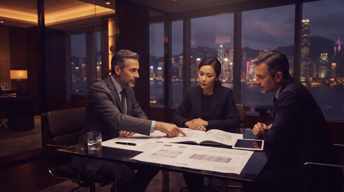 Enterprise executives discussing cloud infrastructure agreements in a conference room