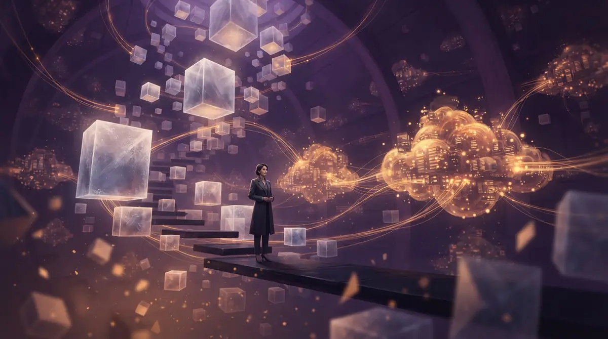 Illustration of an open knowledge repository managing heavy automated data scraping demands.