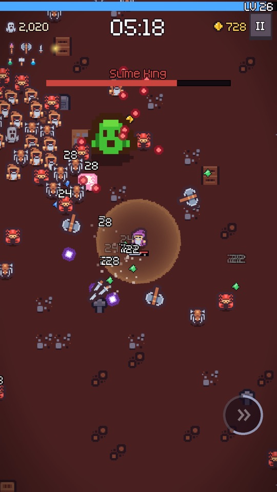 Fighting the Slime King boss